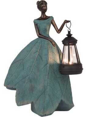 Solar Fairy Statues Outdoor Lights - Resin Garden Figurines for Patio & Yard